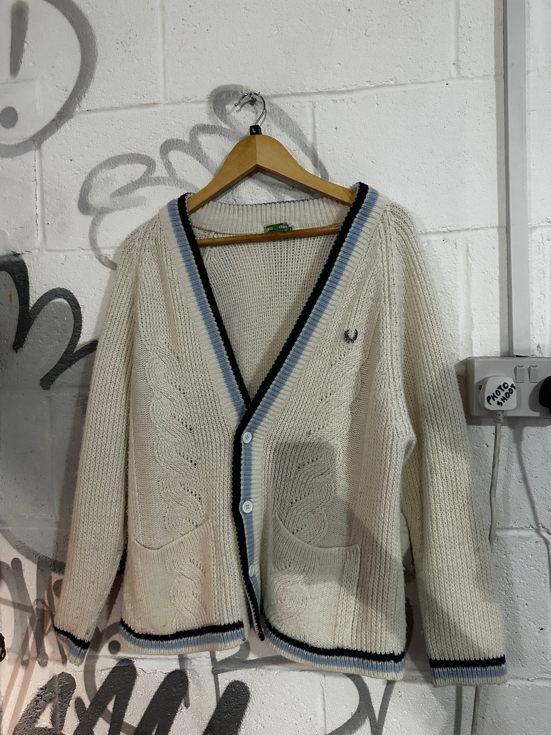 60s Fred-Perry Tennis Cardigan (L)