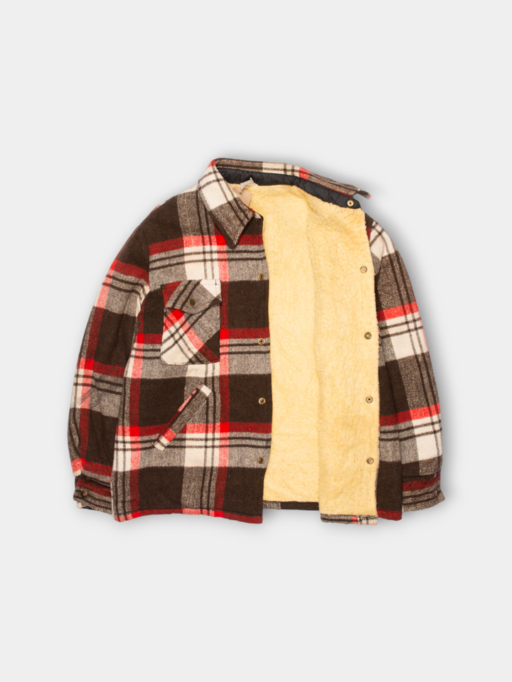 70s Heavy Flannel Wool Shirt Jacket (M)