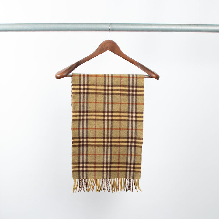 Vintage Burberry Green Check Scarf