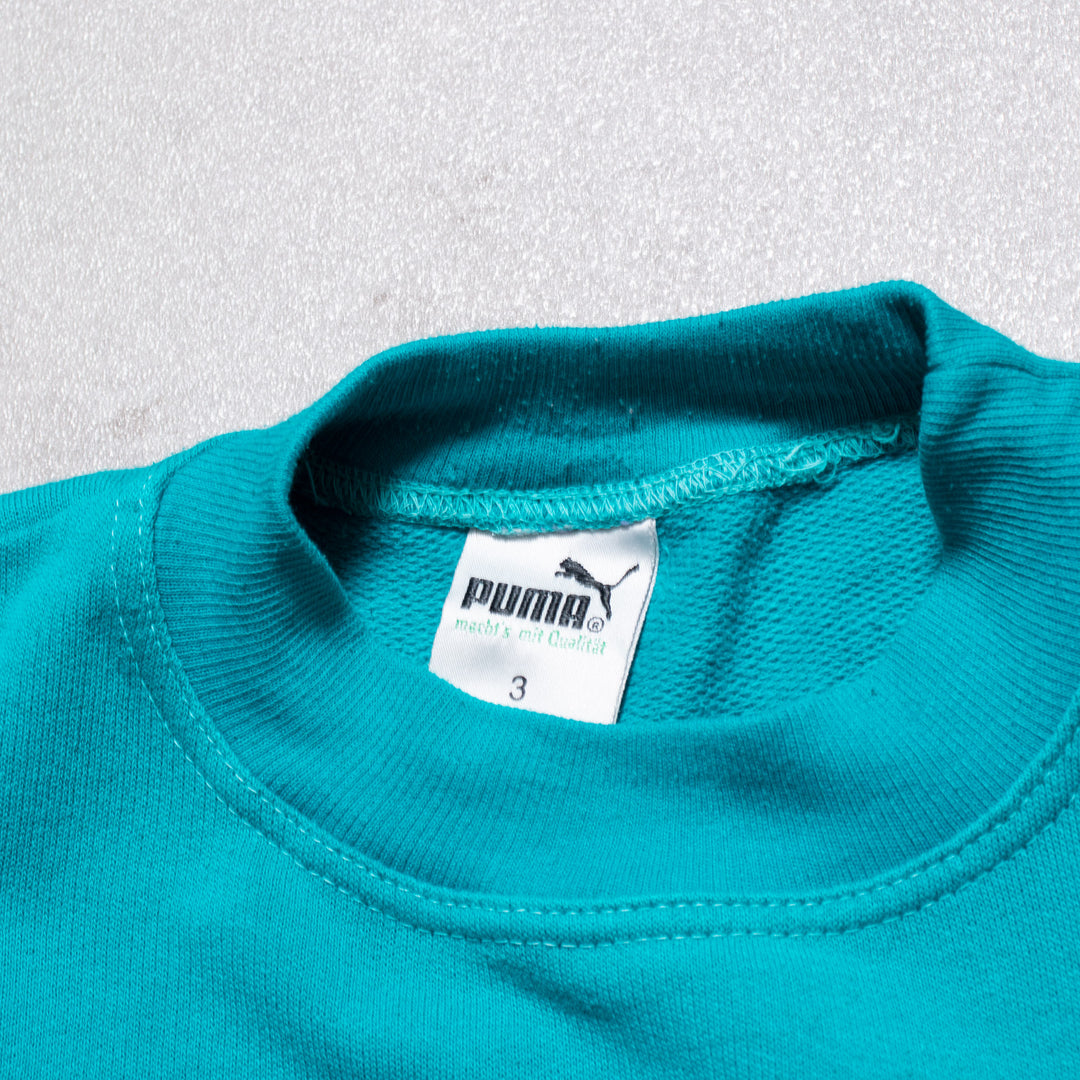 90s Puma Teal Spell Out Sweat (XS)